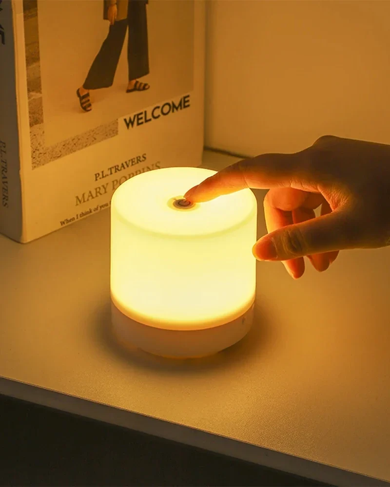 Touch Night Light Bedside Lamp Small USB Charging 3 Modes Dimming Table Lamp Bedroom Eye Protection For Kids Gift LED Book Lamp