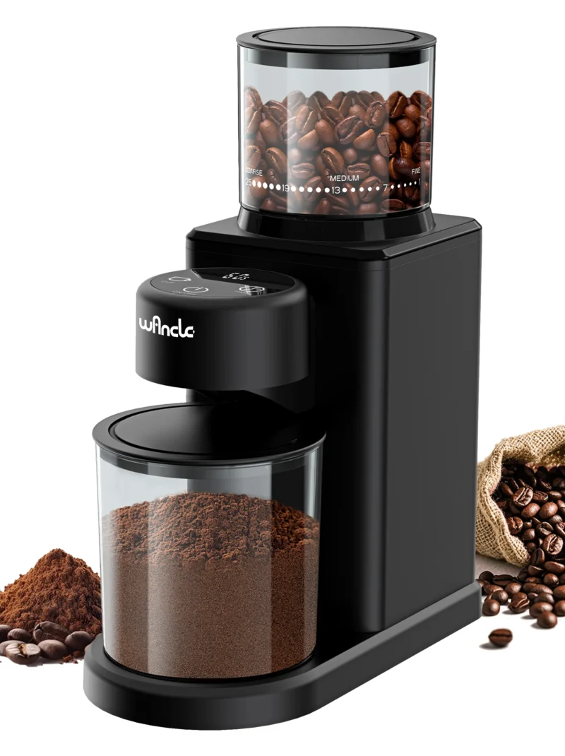 Electric Conical Burr Grinder Coffee Bean Grinder with 25 Grind Setting for French Espresso Touchscreen Dual Modes Grinding